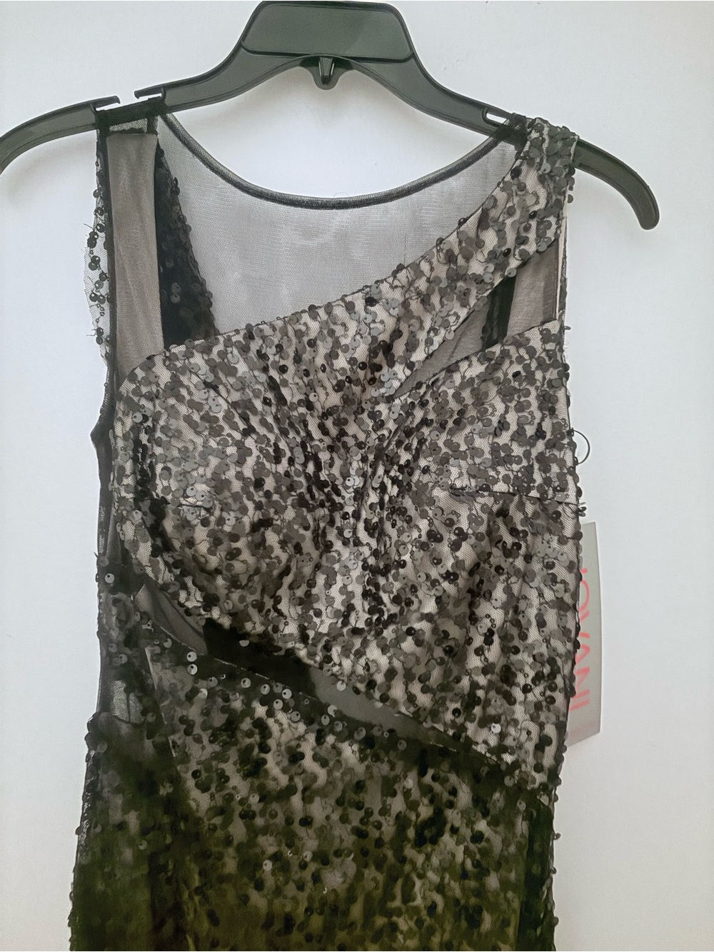 Jovani Black Sequin One-Shoulder Backless Evening Dress